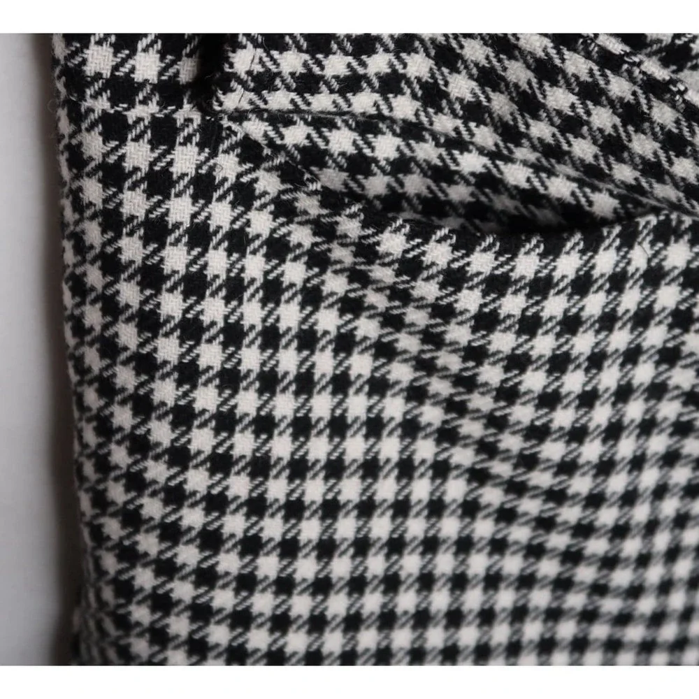 Sézane Houndstooth Wool Blend Snap Front Vest Jacket Womens Sz US 14 46 EU EUC - Picture 8 of 12